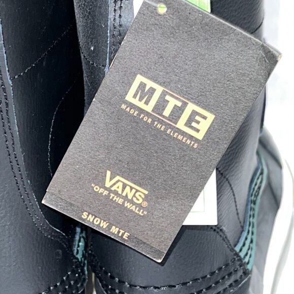 Vans Standard Snow MTE Boots Black Duck Green Snow Boots Men’s Size 8 Leather - Picture 13 of 16